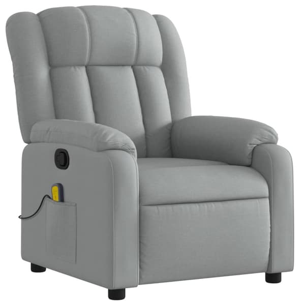 Massagefåtölj ljusgrå tyg