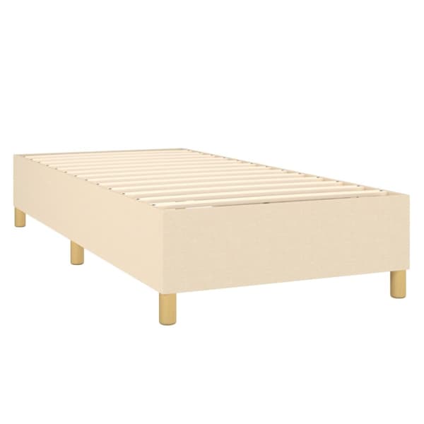 Boxspring-sängram gräddvit 90x190 cm tyg