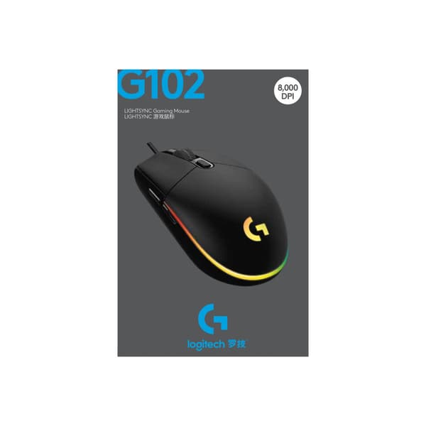 Logitech Gaming Mouse G102 LIGHTSYNC - mus - USB - svart