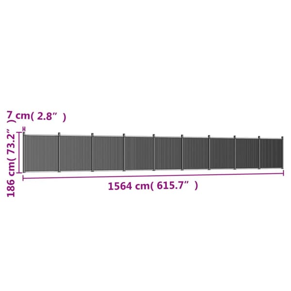 Staketpanel brun 1564x186 cm WPC