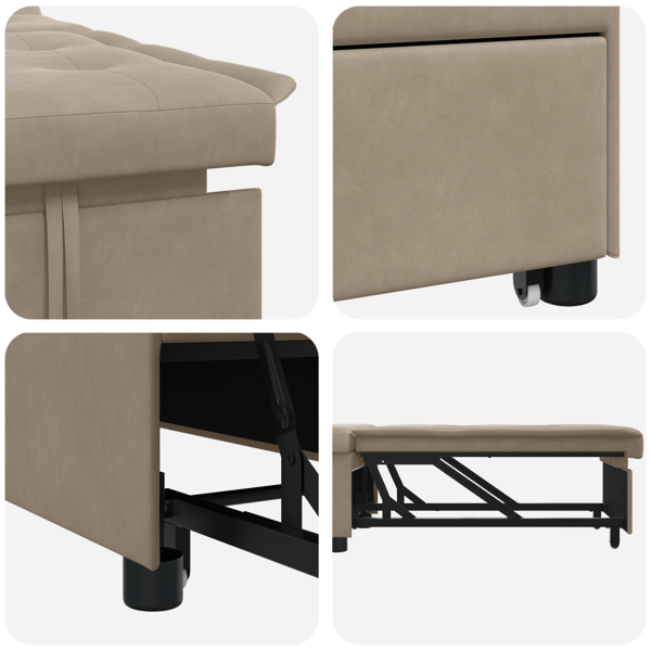 Pull Out Sofa Bed Taupe 194 x 67 x 82 cm Mikrofiber