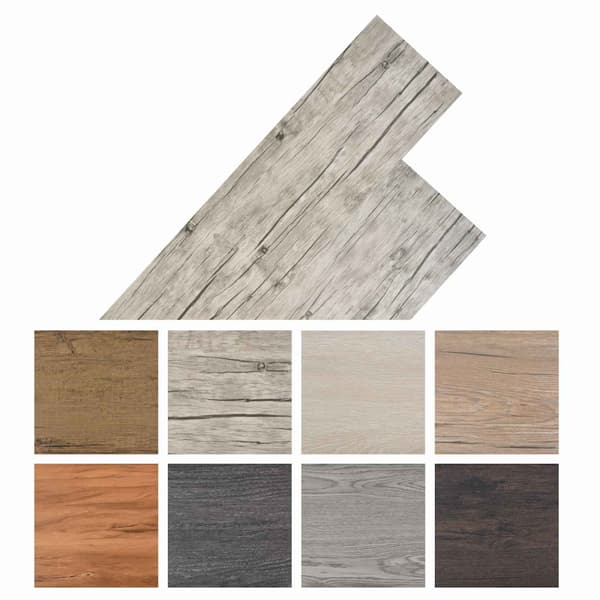 Golvplankor 18 pcs Grå 5,26 m² PVC