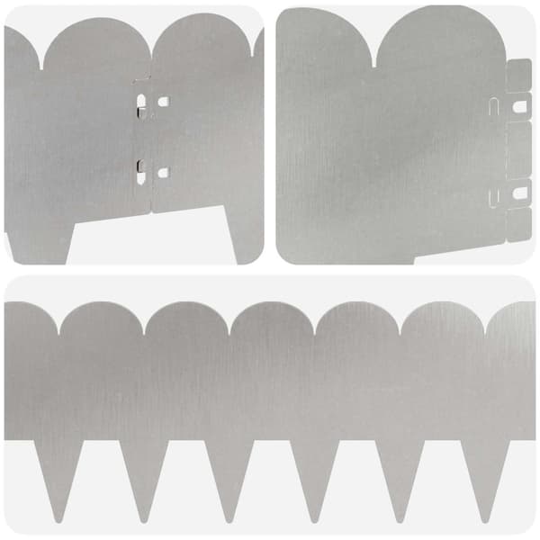 Kant för gräsmatta 10 pcs 103 x 20 cm Stål Silver