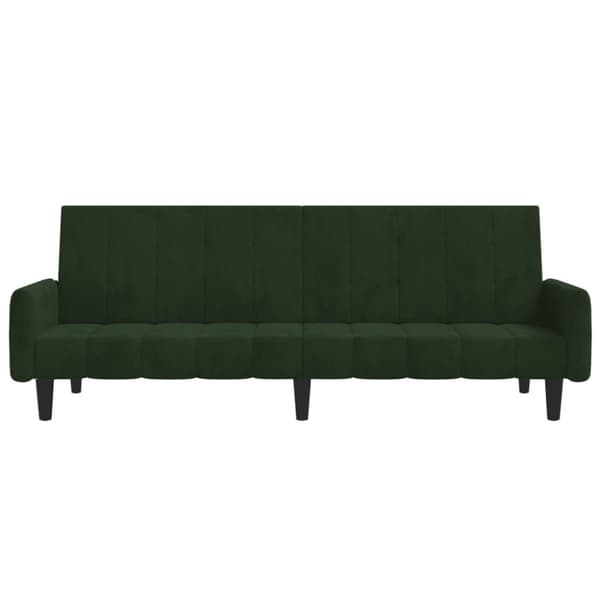 Bäddsoffa 2-sits mörkgrön sammet
