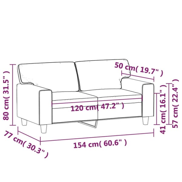 2-sitssoffa vinröd 120 cm fuskläder