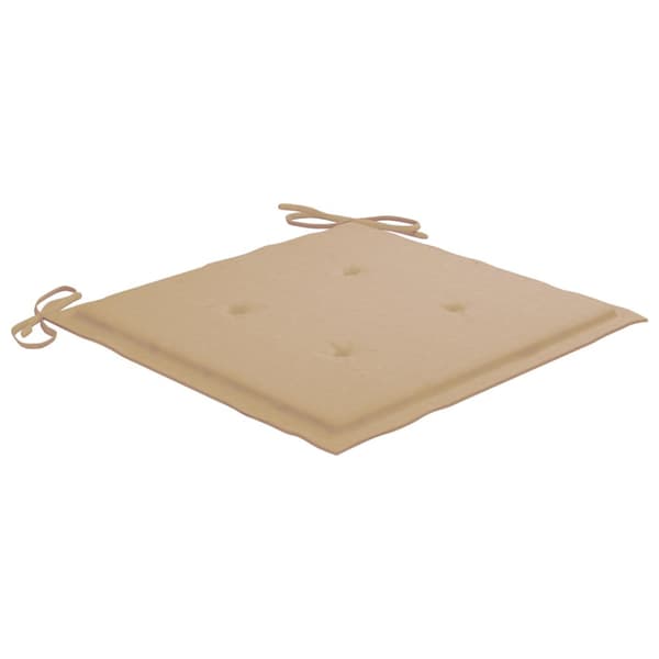 Trädgårdsstolar 6 st med beige dynor massiv teak