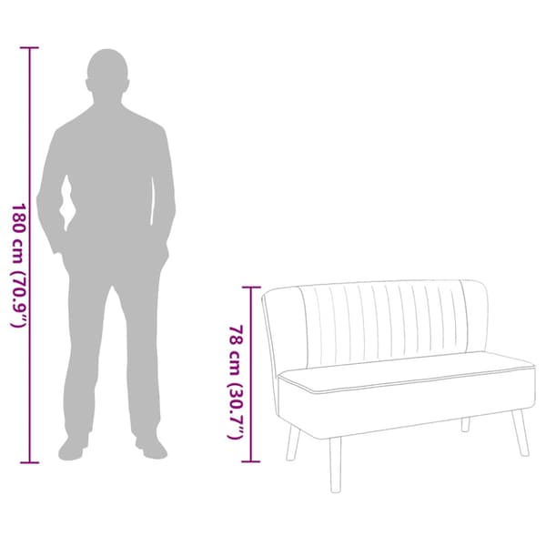 Soffa 117x55,5x77 cm tyg blå