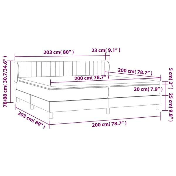 Ramsäng med madrass mörkgrön 200x200 cm sammet