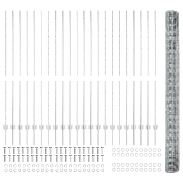 Stängsel med stolpe Silver 1,5 x 50 m Stål