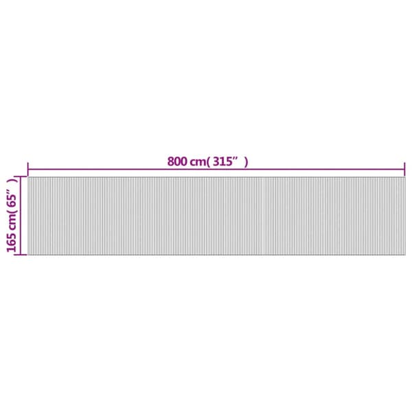 Rumsavdelare vit bredd 800 cm höjd 165 cm bambu