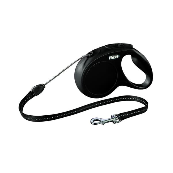 Flexi Classic M Snöre svart 2-5 5m/max20kg