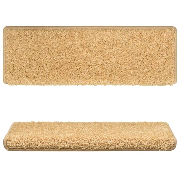 Trappmattor 15 st 65x21x4 cm beige rektangulär kant