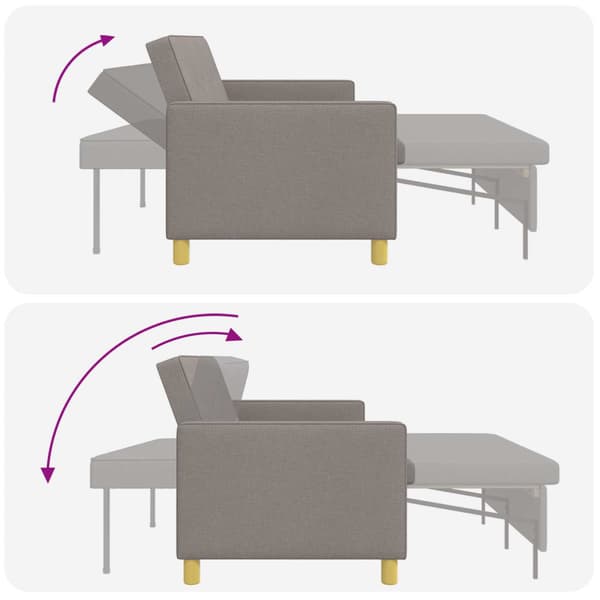Pull Out Sofa Bed Taupe Tyg