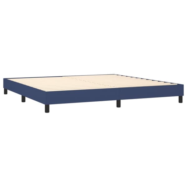Boxspring-sängram blå 200x200 cm tyg