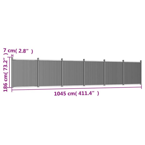 Staketpanel brun 1045x186 cm WPC