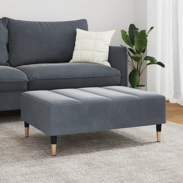 Fotpall mörkgrå 77x55x31 cm sammet