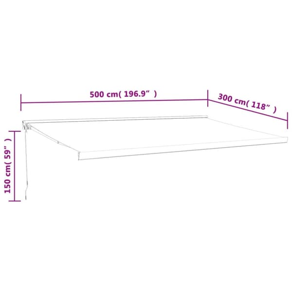 Markis infällbar antracit 5x3 m tyg&aluminium