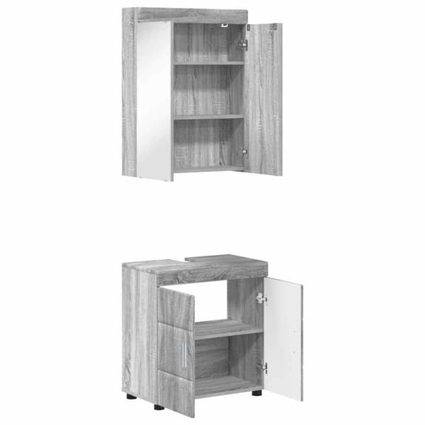Badrumsmöbelset TULUM 2 pcs Grå Sonoma 60 x 34 x 63 cm