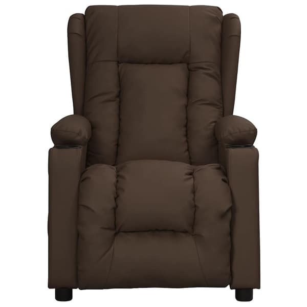 Massagefåtölj brun konstläder