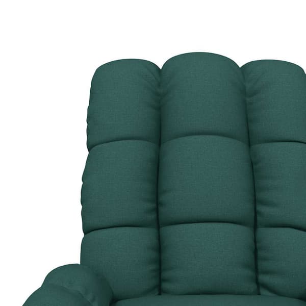 Massagefåtölj mörkgrön tyg