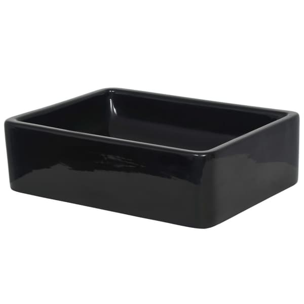 Handfat keramik rektangulär svart 41x30x12 cm