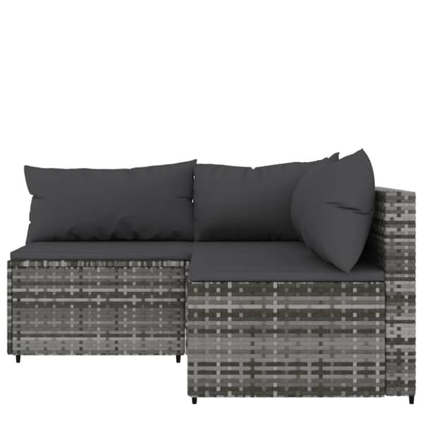 Loungegrupp med dynor 3 delar konstrottning grå