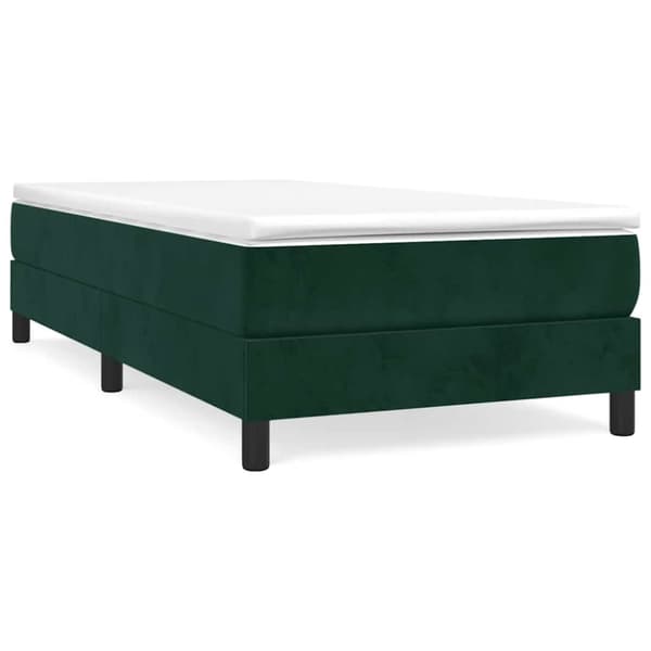 Ramsäng med madrass mörkgrön 90x190 cm sammet