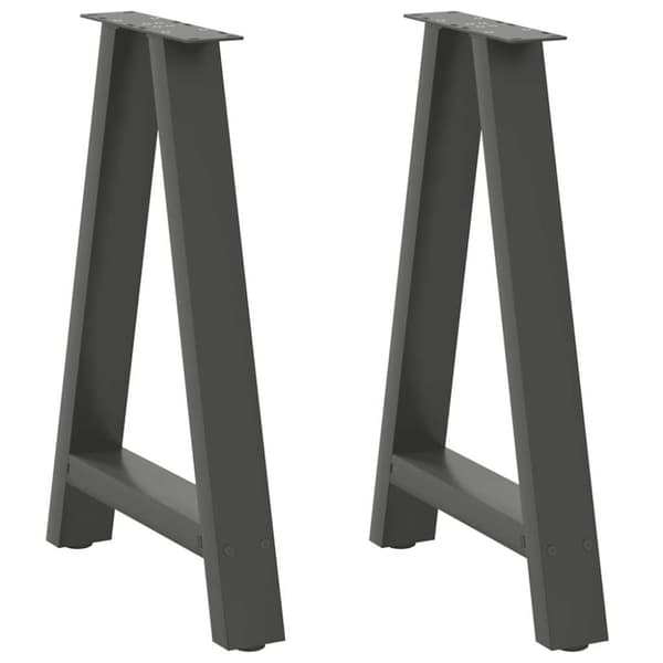 Matbordsben A-formade 2 st antracit 60x(72-73) cm stål