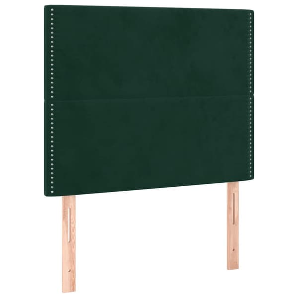 Ramsäng med madrass mörkgrön 100x200 cm sammet