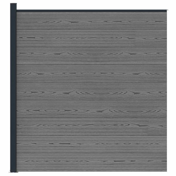 Stängselpanel WPC och aluminium Grå