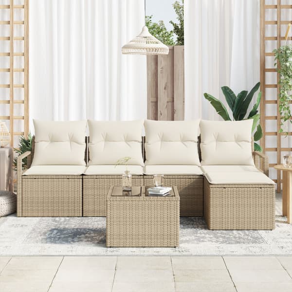 Soffset 6 st Beige konstrotting