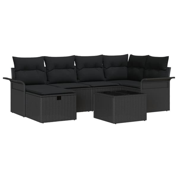 Trädgårdsoffset 7 st Poly rattan
