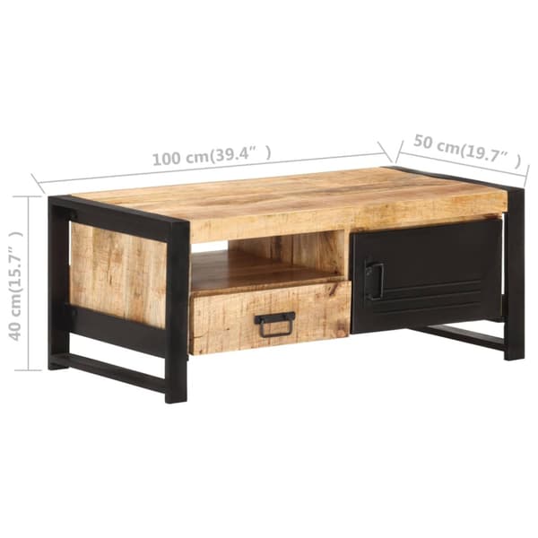Soffbord 100x50x40 cm grovt mangoträ