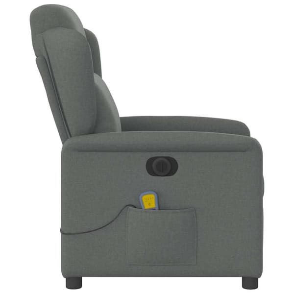 Elektrisk massagefåtölj mörkgrå tyg