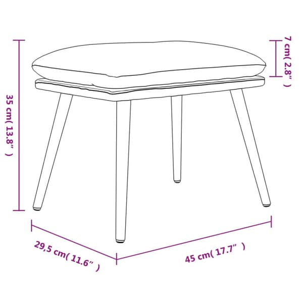 Fotpall mörkgrå 45x29,5x35 cm tyg och konstläder
