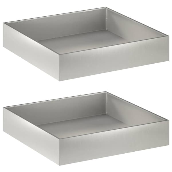 Trädgårdsplanterare 2 st Silver 80 x 80 x 20 cm Rostfritt stål