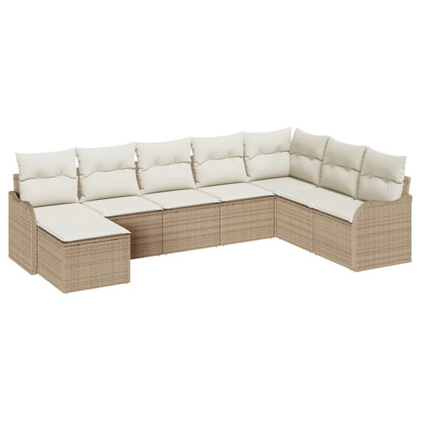 Trädgårdsoffset 8 pcs Beige konstrotting