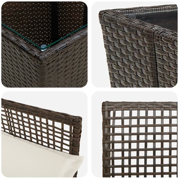 Trädgårds Bistro Set 3 pcs Brun konstrotting