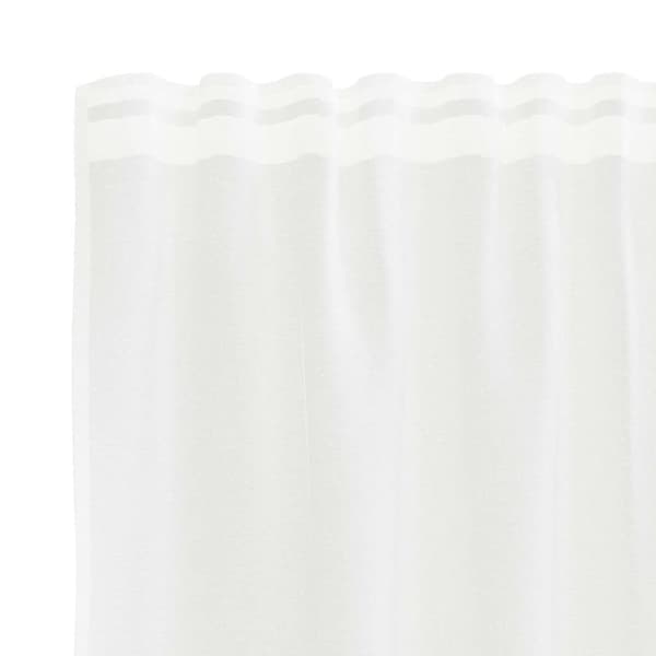 Spetsgardin med gardiner Blommor Vit 140 x 200 cm Polyester