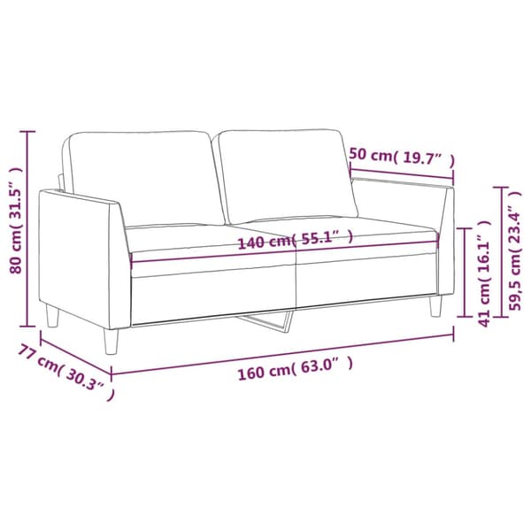 2-sitssoffa grå 140 cm konstläder
