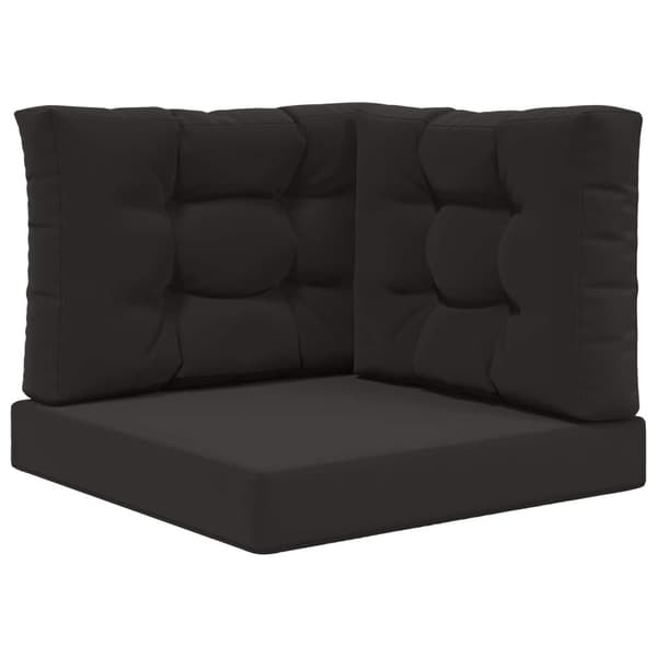 Utomhus Soffa Kudde 3 pcs Svart Polyester