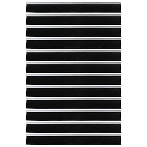 Självhäftande dörrborstlist 12 pcs Silver 100 cm