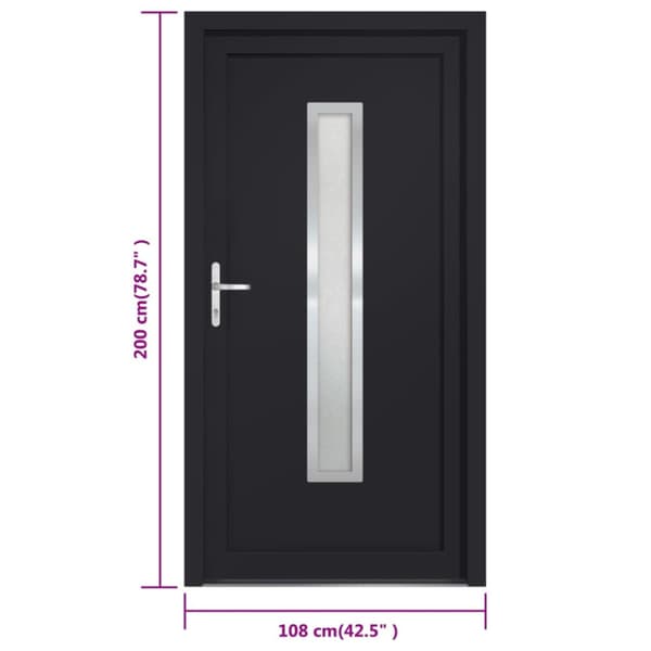 Ytterdörr antracit 108x200 cm PVC