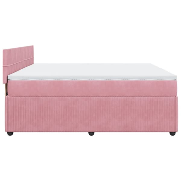 Ramsäng med madrass rosa 180x200 cm sammet