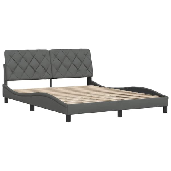 Bed Frame without Mattress Dark Grey 160x200 cm Fabric