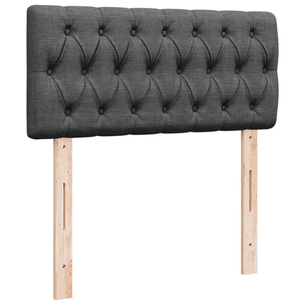 Ramsäng med madrass mörkgrå 80x200 cm tyg