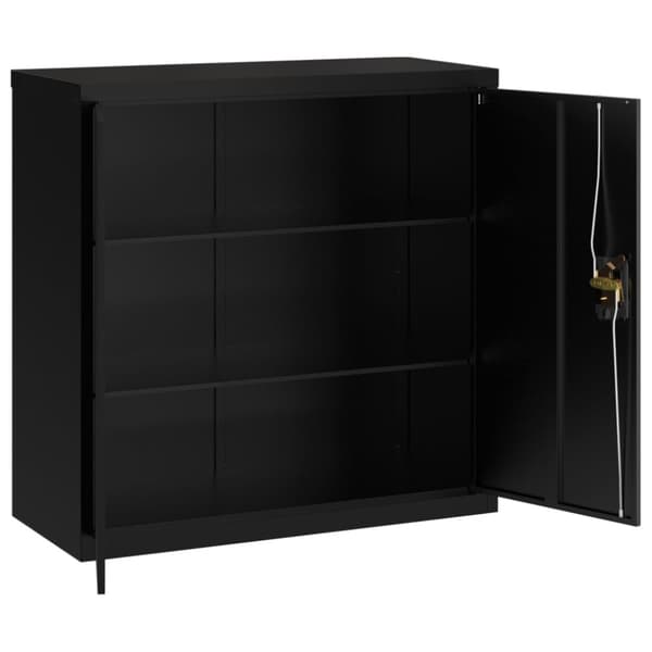 Dokumentskåp svart 90x40x90 cm stål