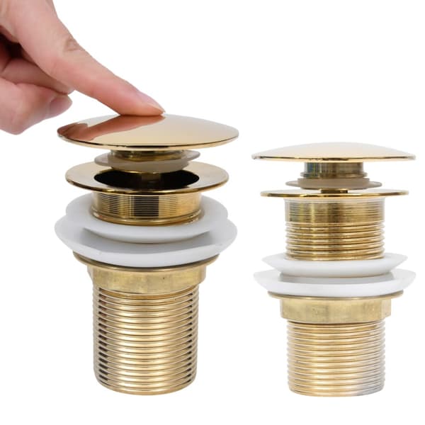 Pop-up bottenventil utan överflödesfunktion guld 6,4x6,4x9,1 cm