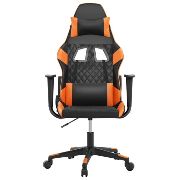 Gamingstol svart och orange konstläder