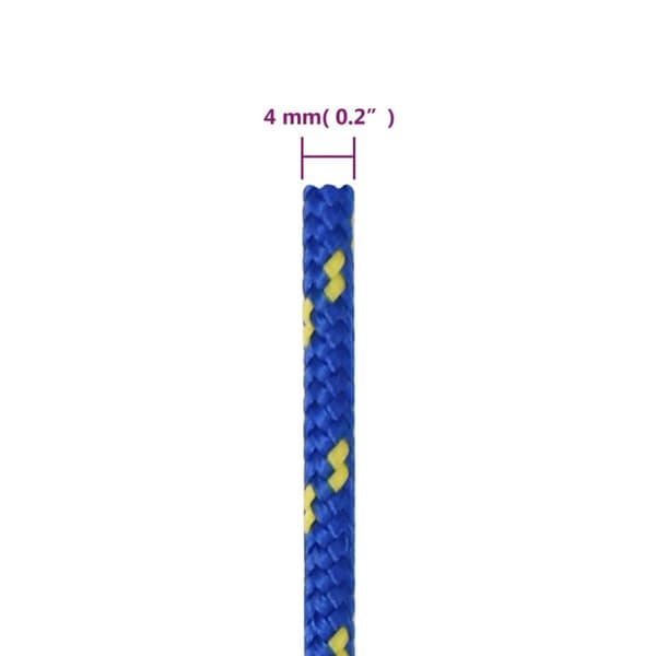 Båtlina blå 4 mm 25 m polypropen